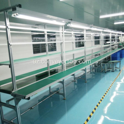 Zavodda ishlab chiqarilgan avtomatik ishlaydigan kamar konveyer tizimi